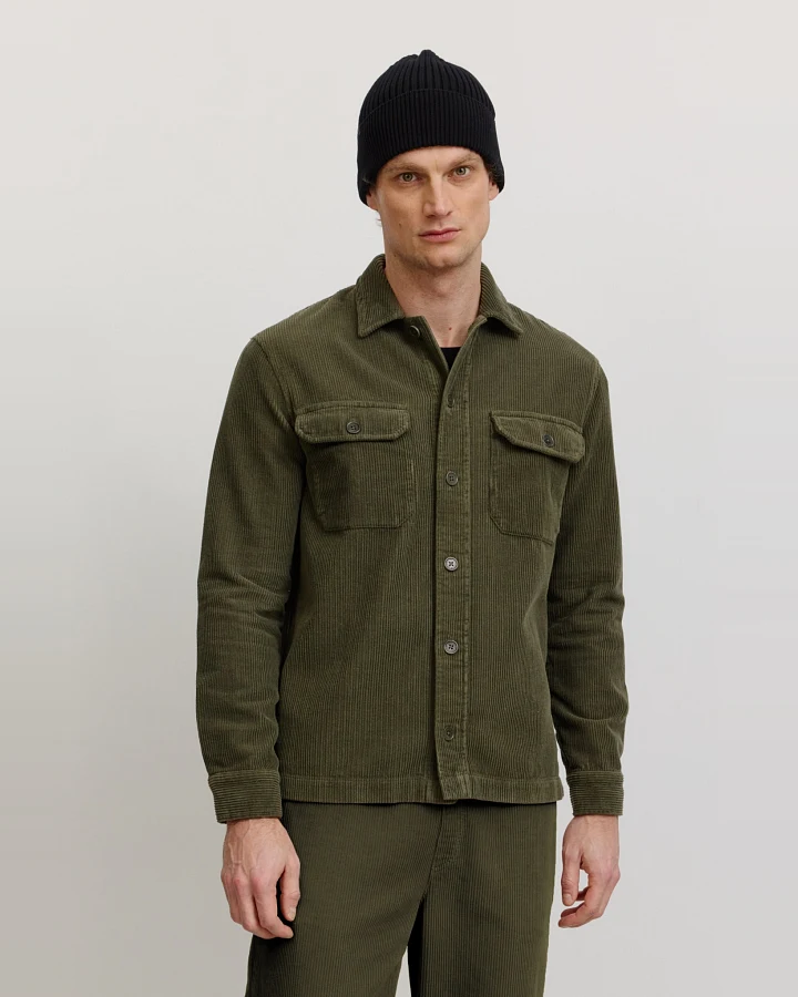 Recolution Herren vegan Überhemd Kord Albuca Olive