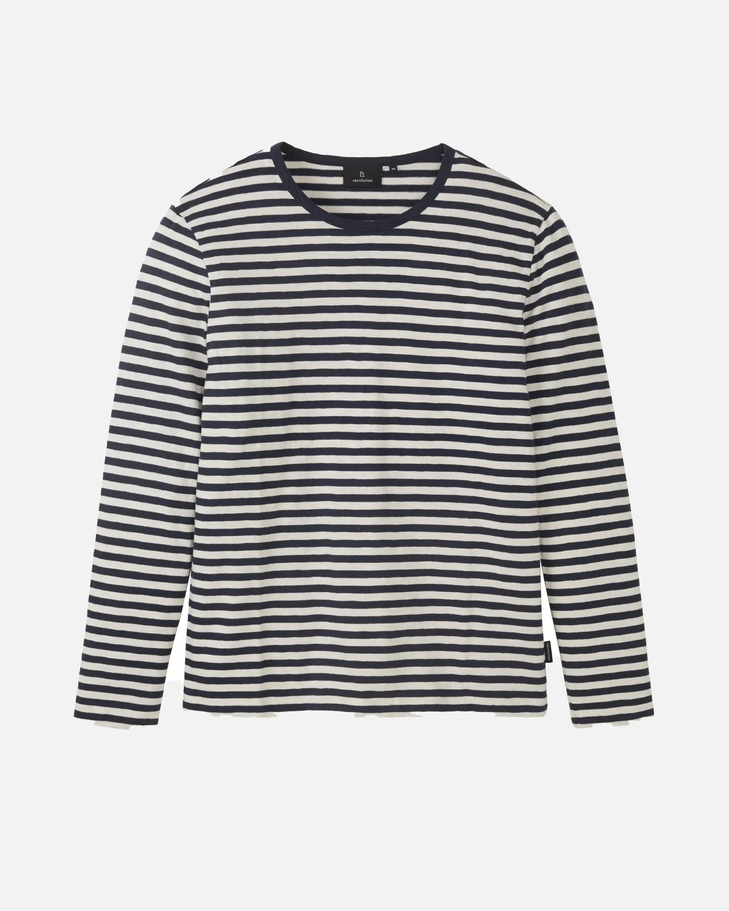 Recolution Herren vegan Longsleeve Maca Stripes Dunkelblau – Ansicht 2
