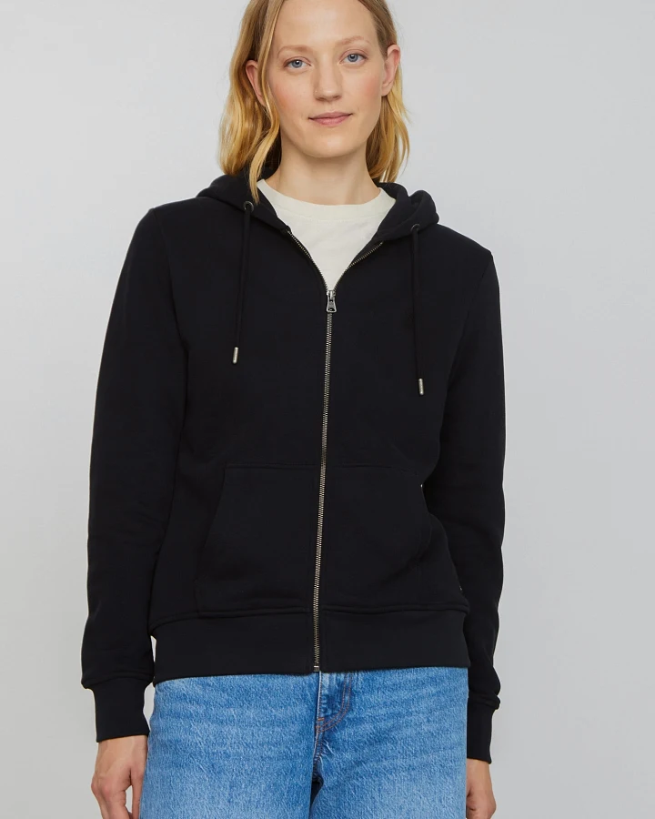 Recolution Damen vegan Sweatshirt Jacke Dahlia Schwarz