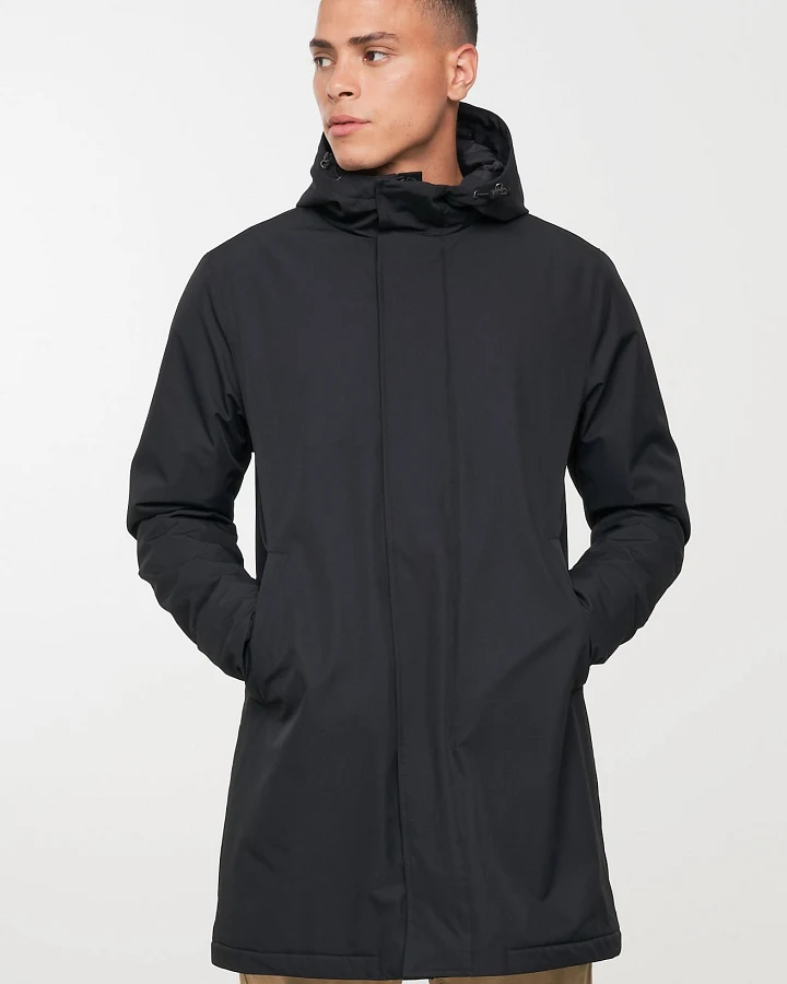 Recolution Herren vegan Parka Teak Schwarz