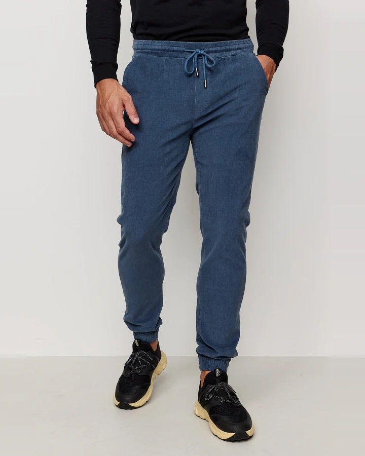 Recolution Herren vegan Jogginghose Chinos Kord Cyperus Dunkles Arktisblau