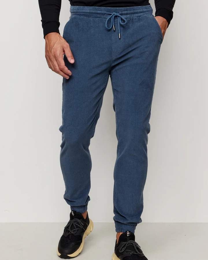 Recolution Herren vegan Jogginghose Chinos Kord Cyperus Dunkles Arktisblau