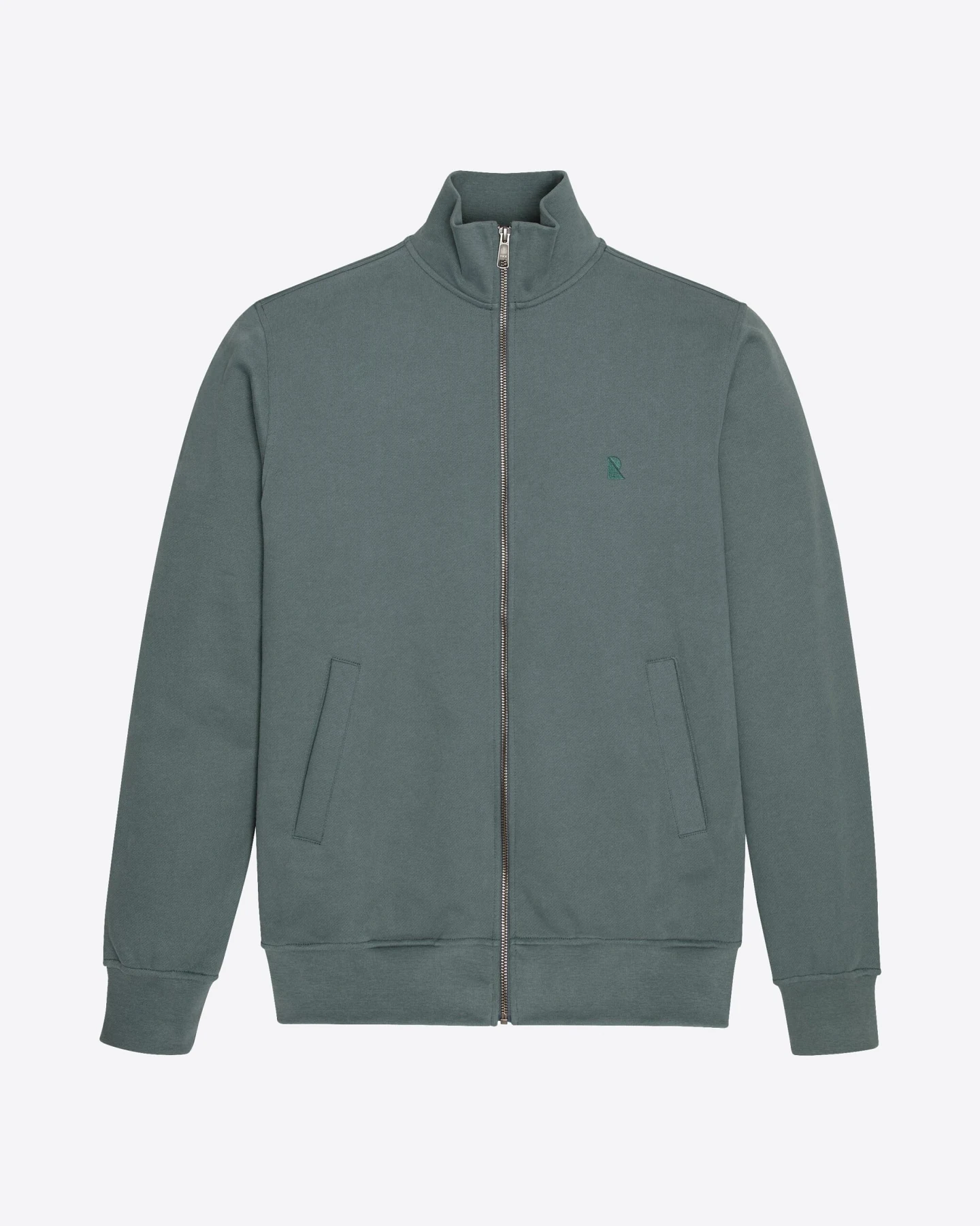 Recolution Herren vegan Sweatjacke Camphor Eukalyptus Grün – Ansicht 2