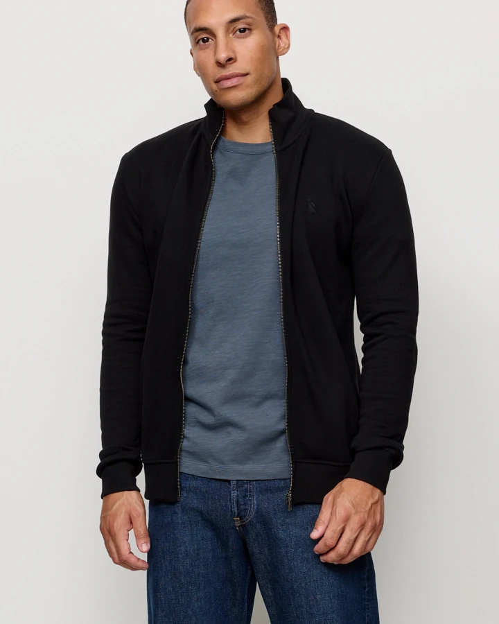 Recolution Herren vegan Sweatjacke Camphor Schwarz