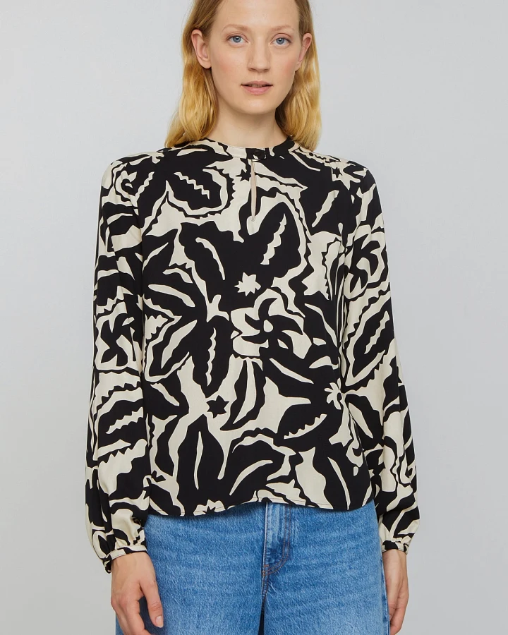 Recolution Damen vegan Bluse Carambola Botanical Schwarz