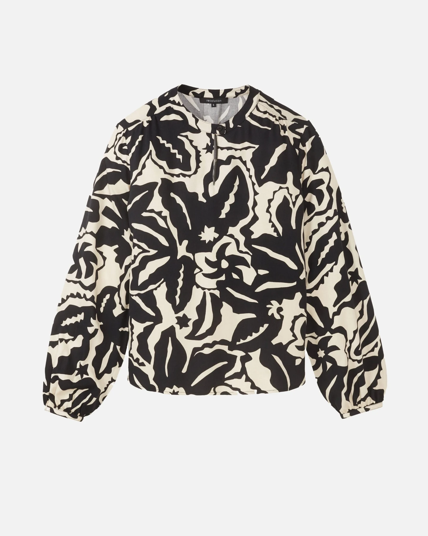 Recolution Damen vegan Bluse Carambola Botanical Schwarz – Ansicht 2