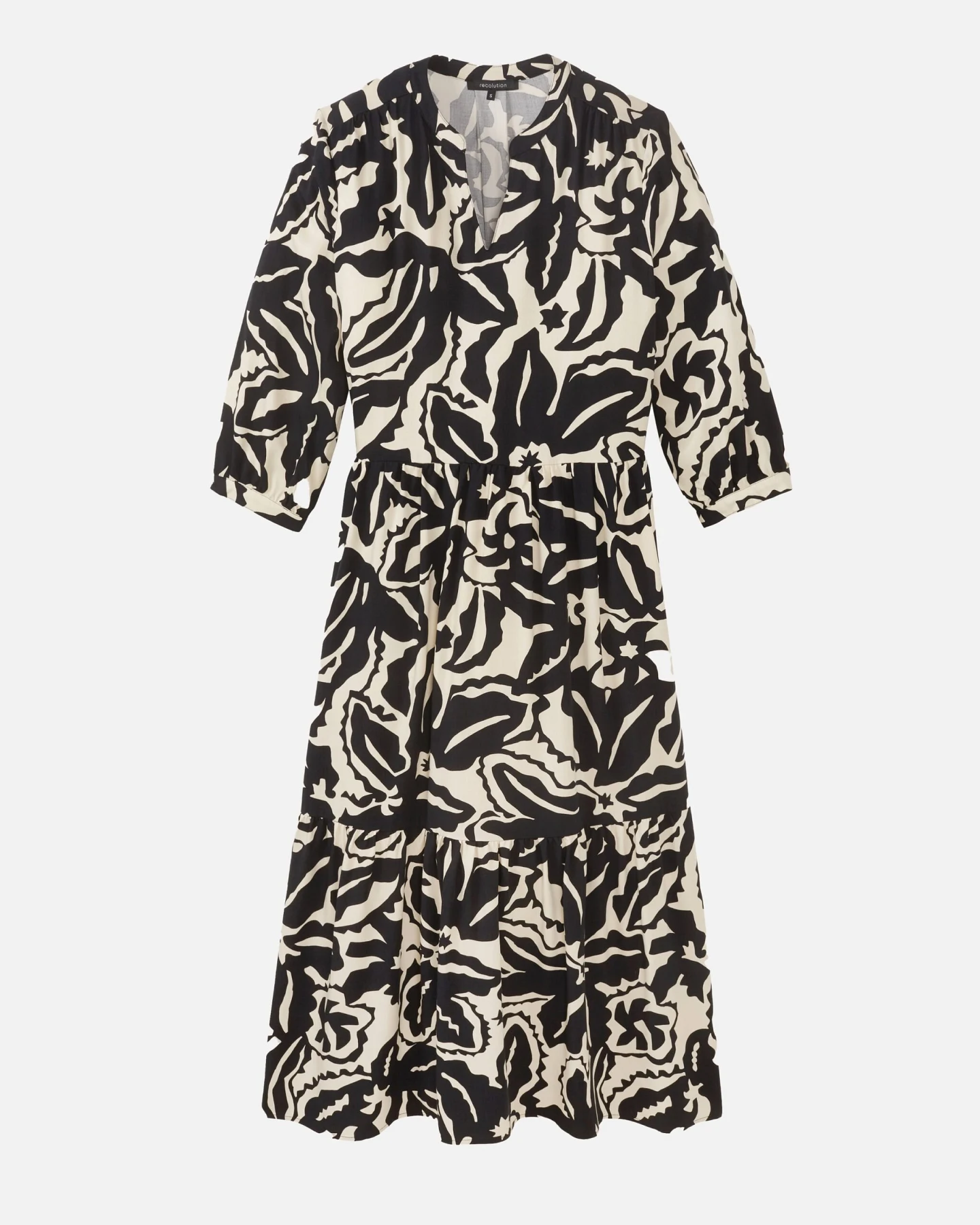 Recolution Damen vegan Kleid Medinilla Botanical Schwarz – Ansicht 2