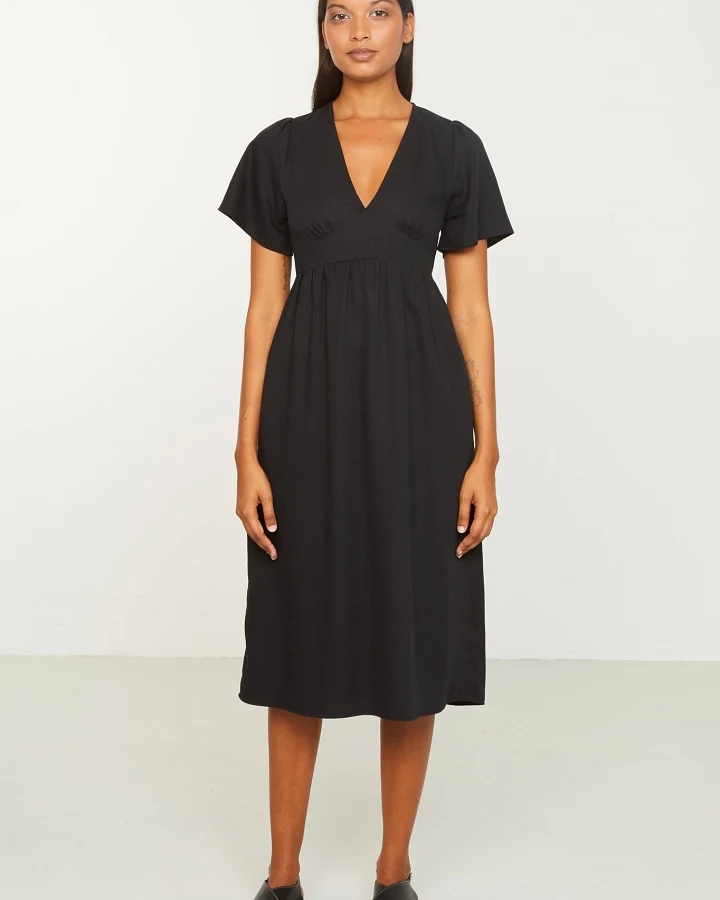 Recolution Damen vegan Kleid Fittonia Schwarz