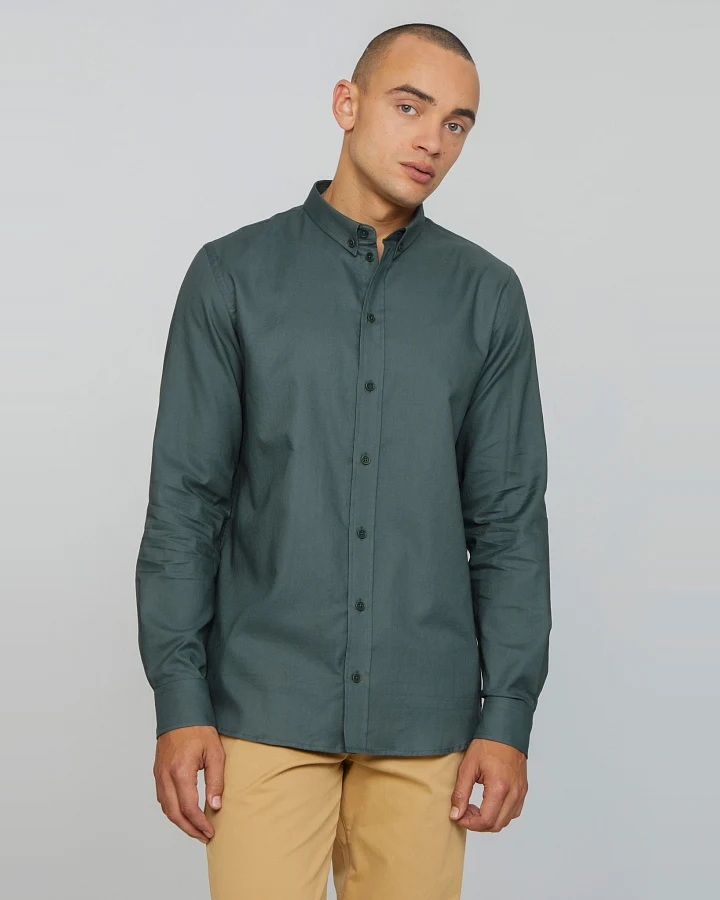 Recolution Herren vegan Hemd Oxford Coleus Eukalyptus Grün