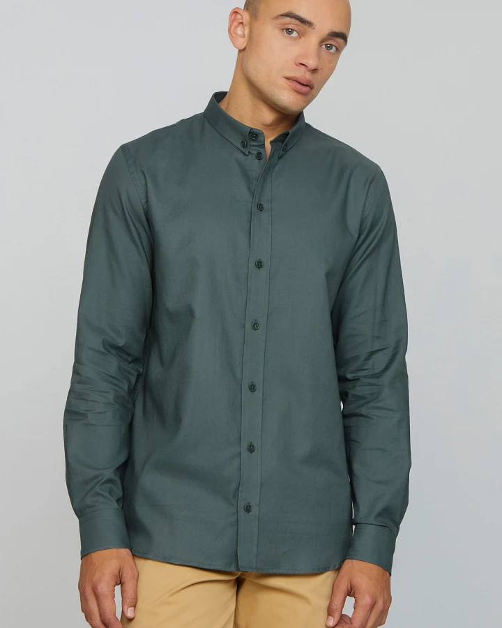 Recolution Herren vegan Hemd Oxford Coleus Eukalyptus Grün