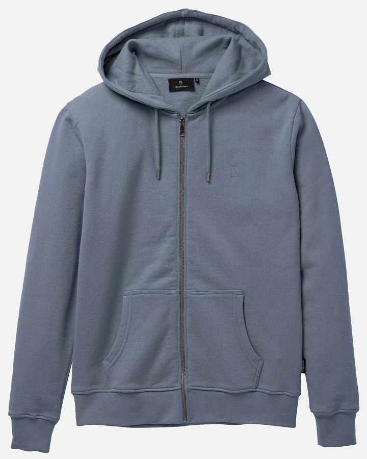 Recolution Herren vegan Kapuzenpulli Mit Reißverschluss Birch Dove Blue