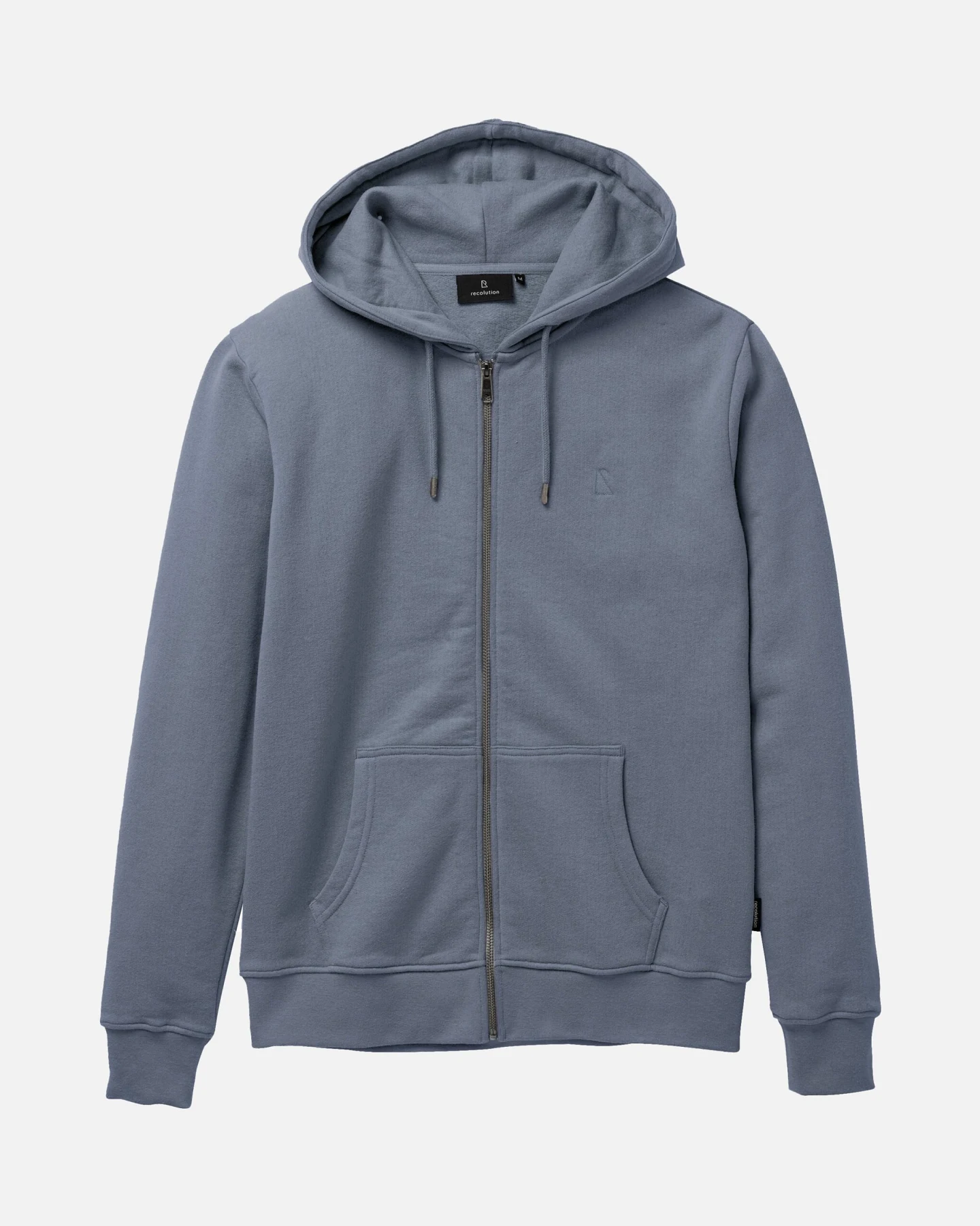 Recolution Herren vegan Kapuzenpulli Mit Reißverschluss Birch Dove Blue – Ansicht 2