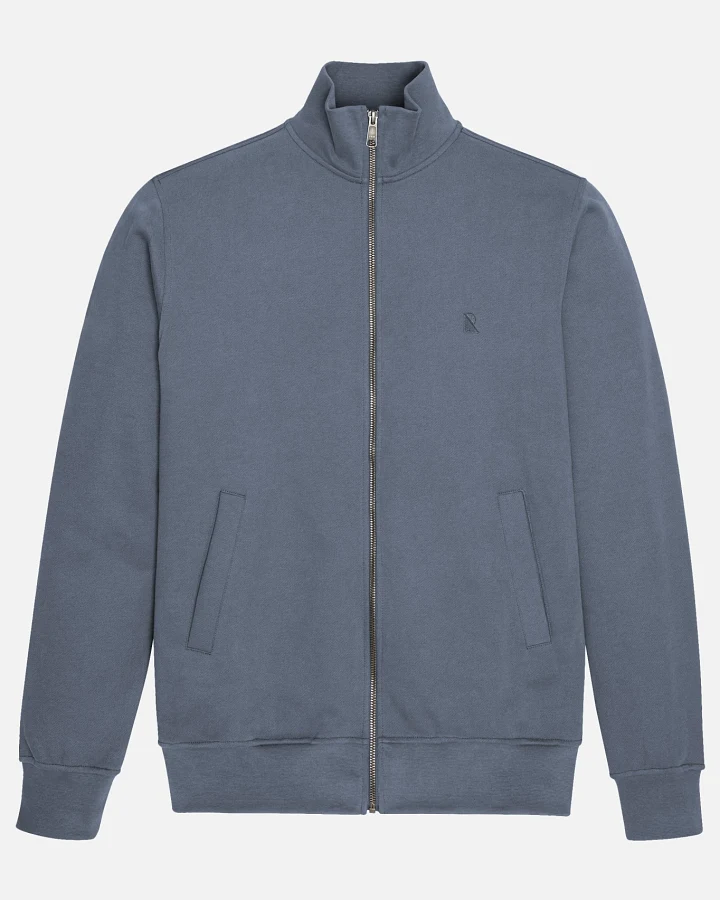 Recolution Herren vegan Sweatjacke Camphor Taubenblau