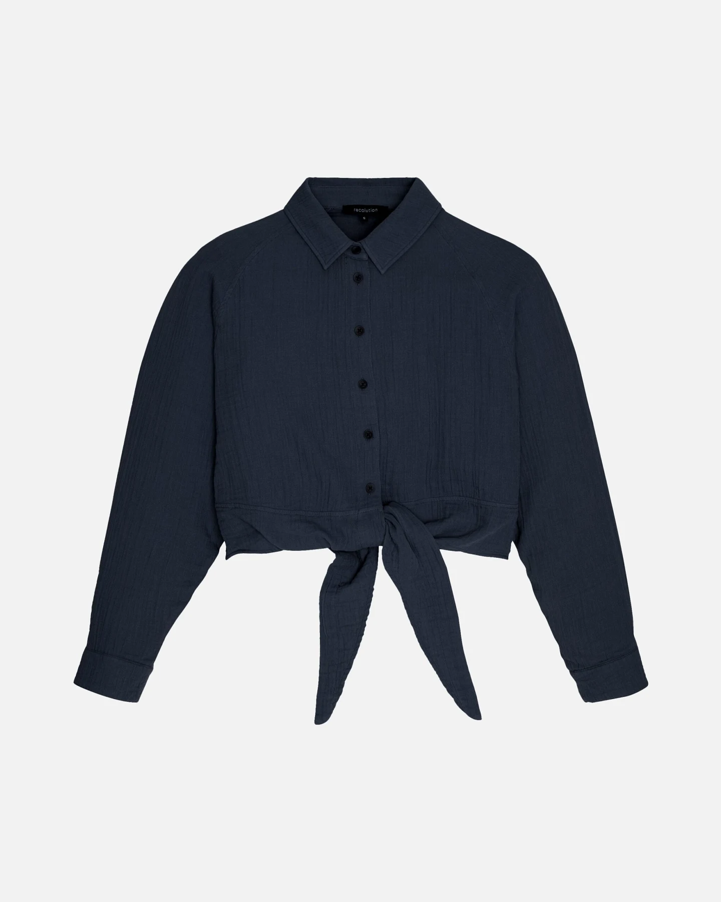 Recolution Damen vegan Bluse Vanille Navy – Ansicht 2