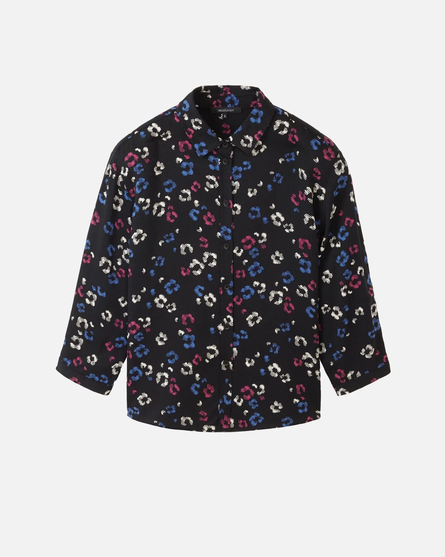 Recolution Damen vegan Bluse Cypress Blossom Schwarz – Ansicht 2