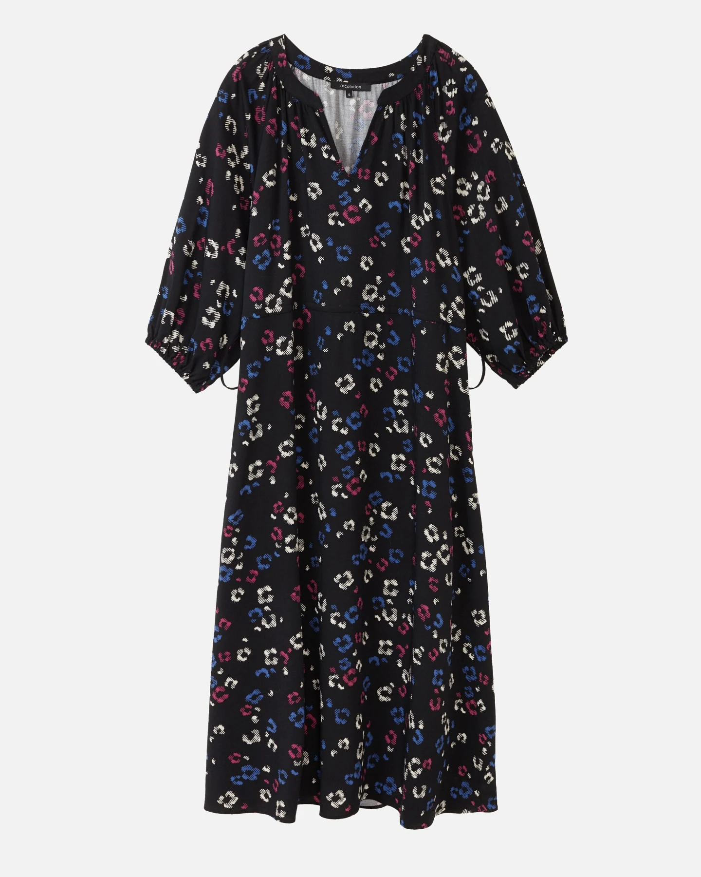 Recolution Damen vegan Kleid Nemesia Blossom Schwarz – Ansicht 2