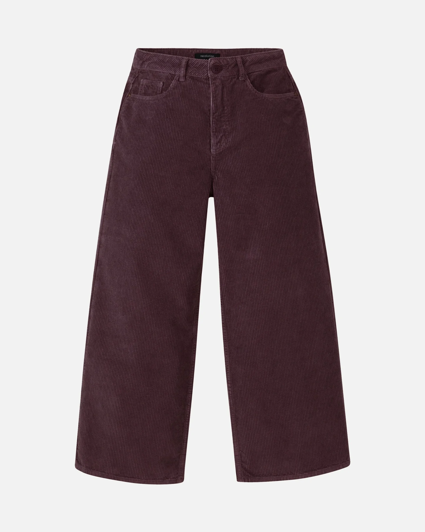 Recolution Damen vegan Hose Corduroy Erica Dark Plum – Ansicht 2