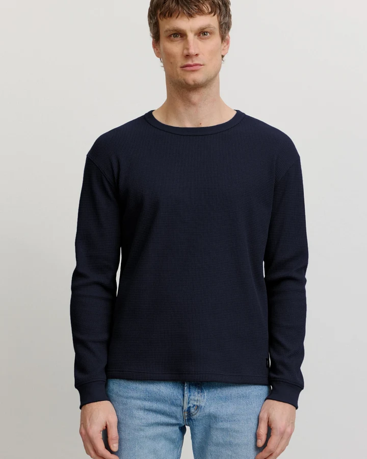 Recolution Herren vegan Longsleeve Larkspur Dunkelblau