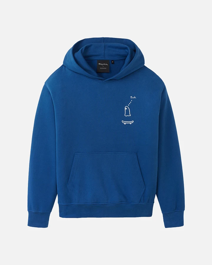 Recolution Herren vegan Hoodie Olive Falscher Weg Lapis Blue