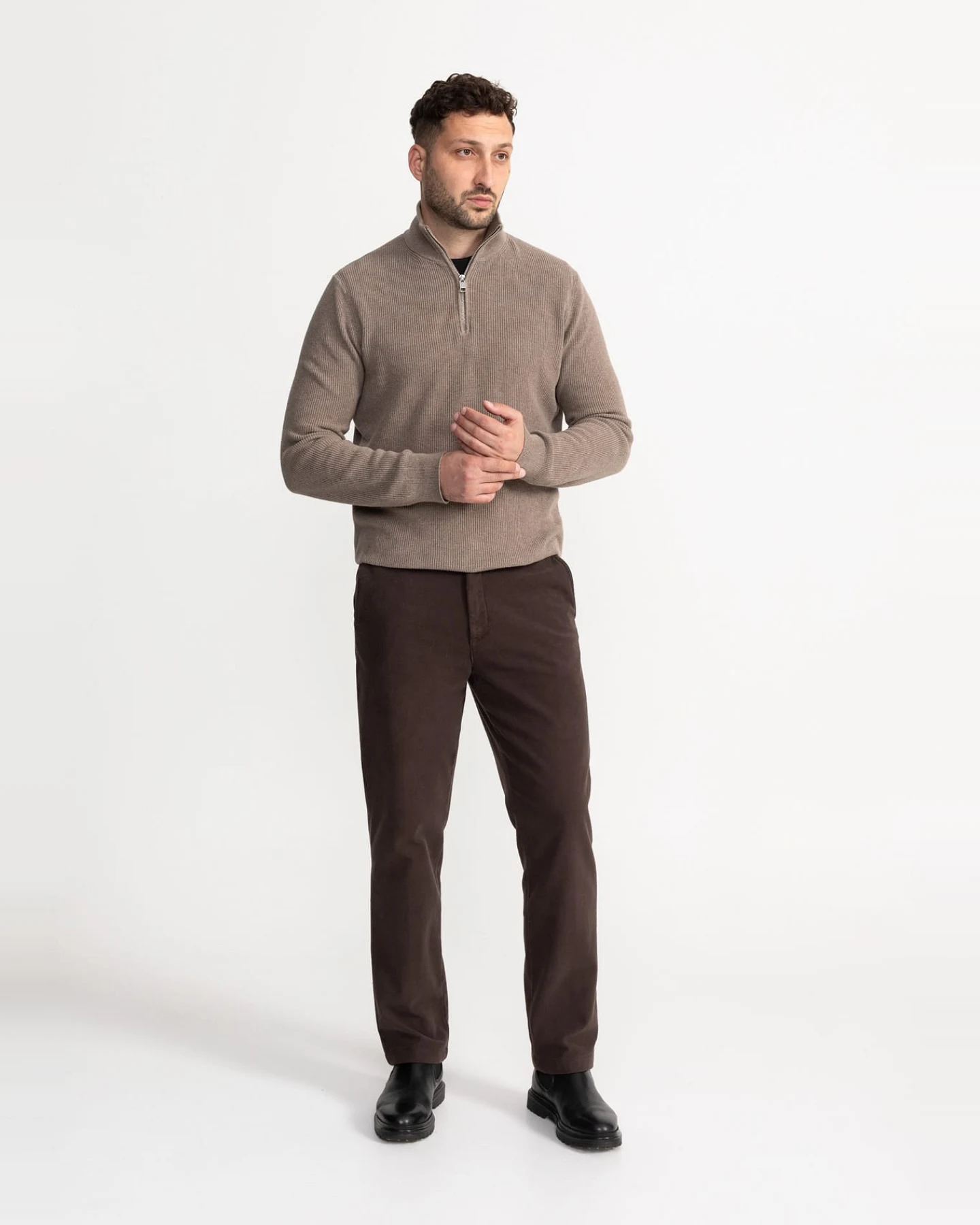 De IONESCU Herren vegan Hose Azuga Braun – Ansicht 2