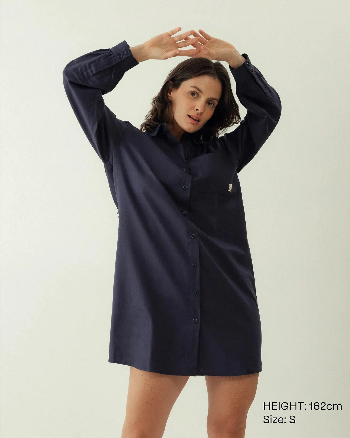 Clotsy Damen vegan Kleid Bonnie Marineblau – Ansicht 2