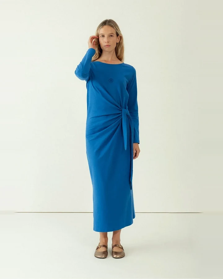 Clotsy Damen vegan Kleid Maxine Blau