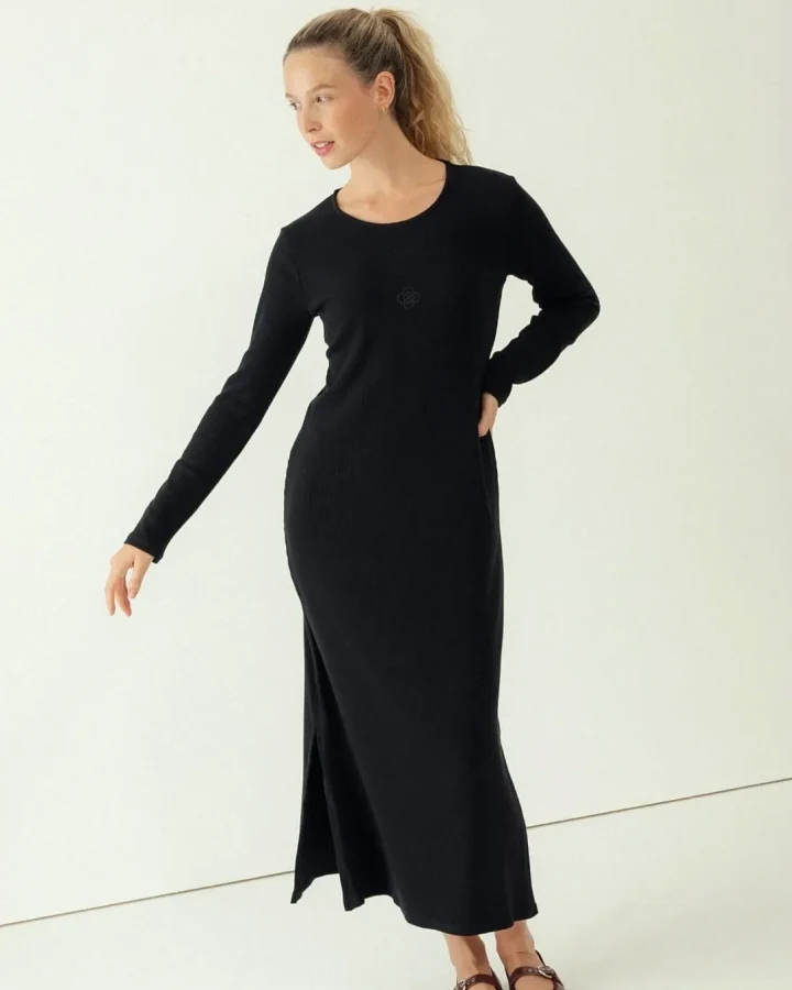 Clotsy Damen vegan Kleid Carnaby Schwarz