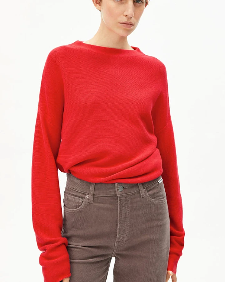 ARMEDANGELS Damen vegan Pullover Merinaa Candy Apple Red