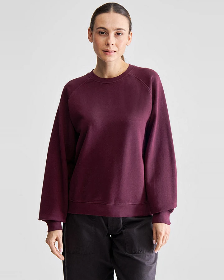DEDICATED Damen vegan Sweatshirt Ystad Base Fig Rot