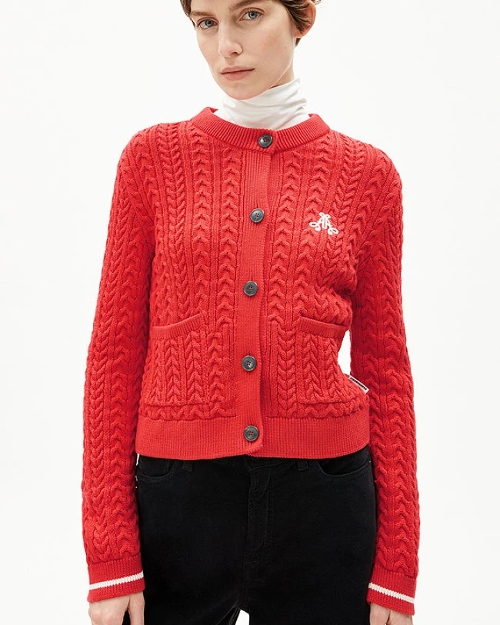 ARMEDANGELS Damen vegan Strickjacke Juliaanas Rot