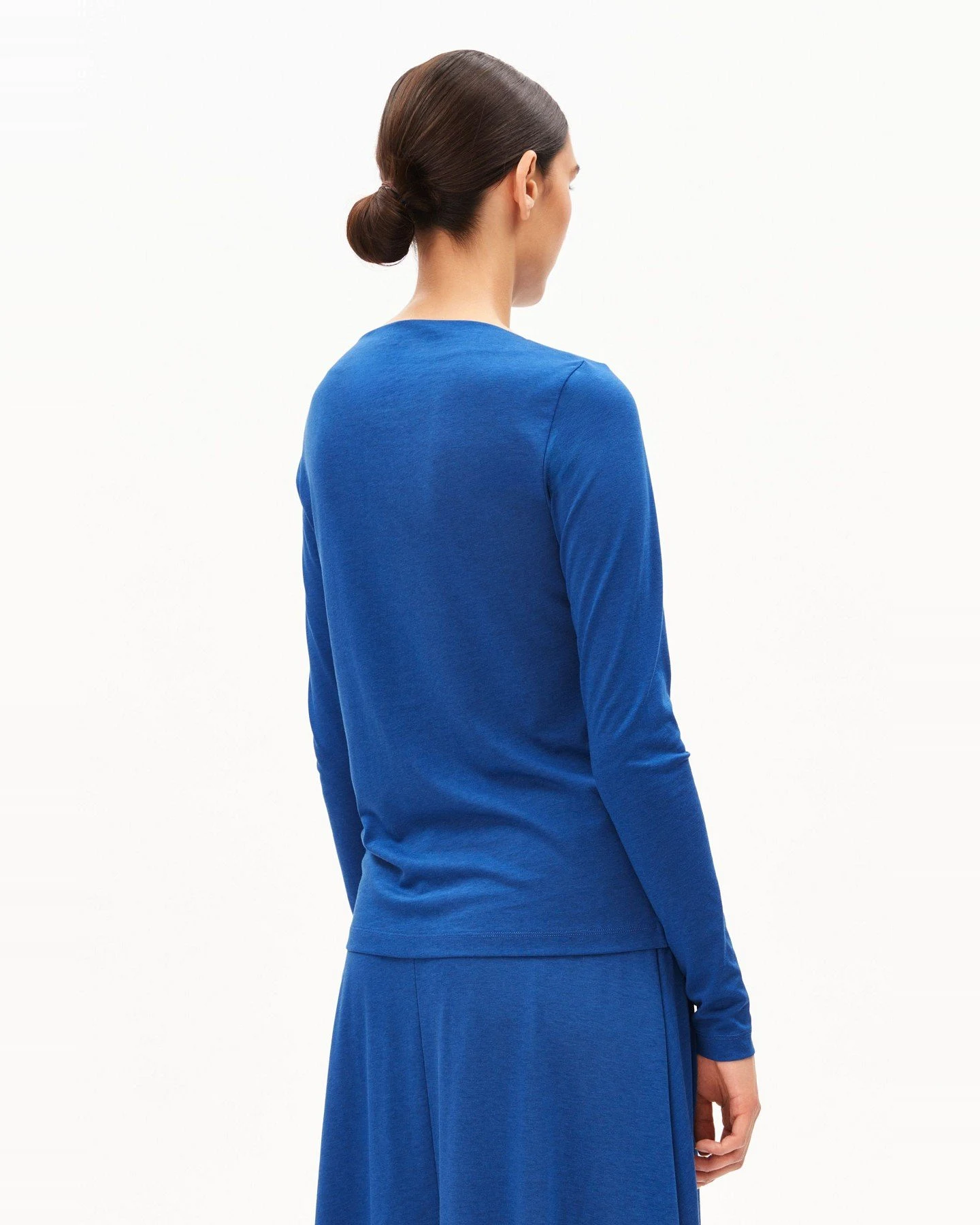 Longsleeve Boat Neck Blau – Ansicht 2