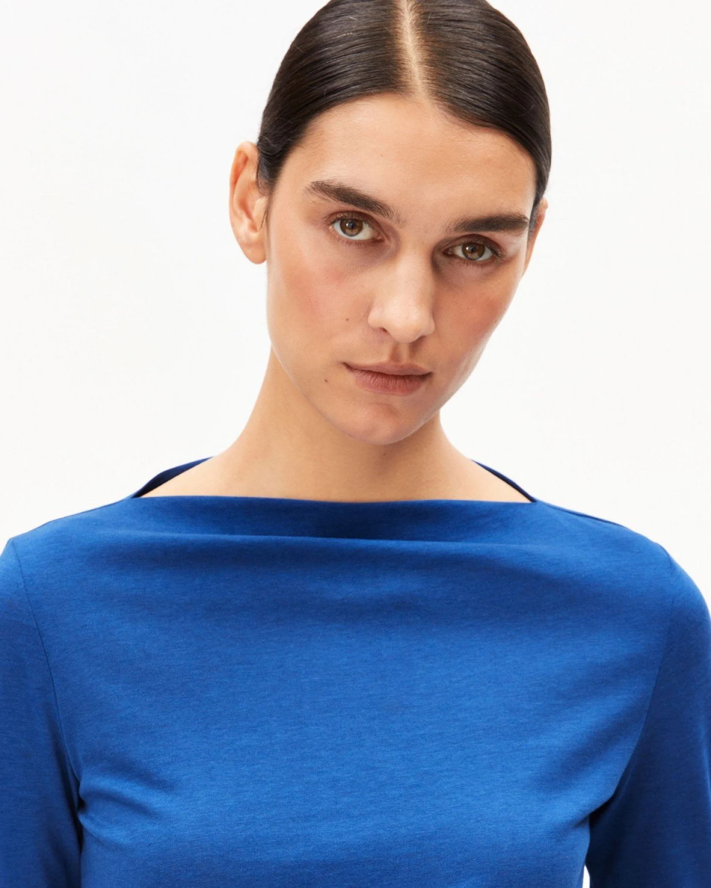 Longsleeve Boat Neck Blau – Ansicht 5
