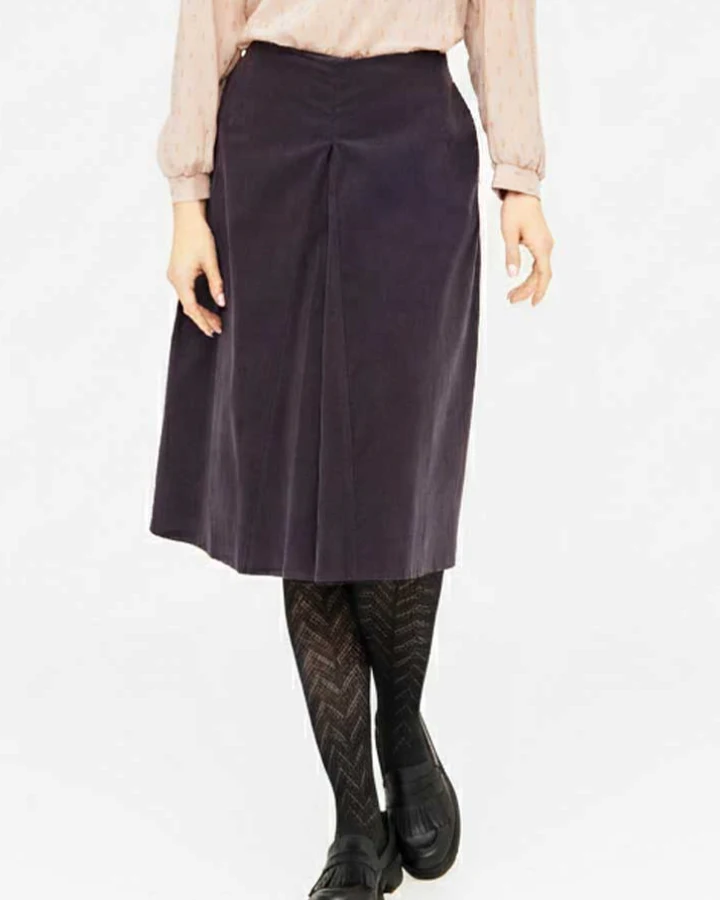 WiDDA Damen vegan Rock Falte Grau