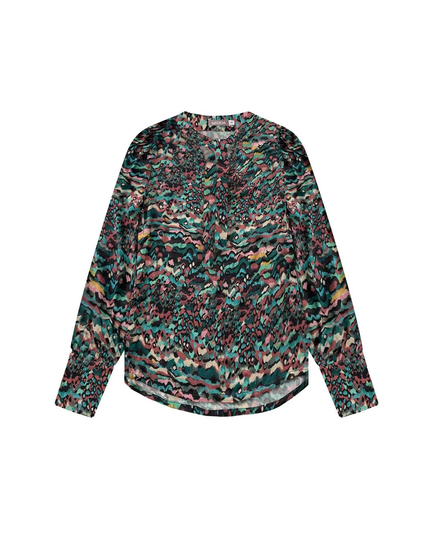 WiDDA Damen vegan Bluse Banda Graphic Print Mehrfarbig – Ansicht 2