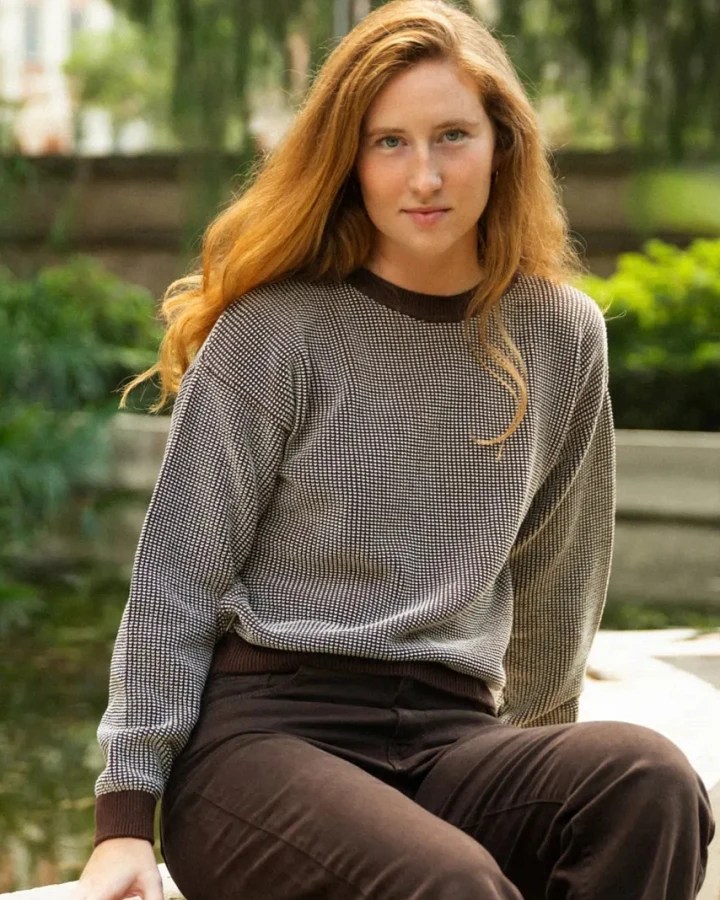 Clotsy Damen vegan Pullover Selene Braun