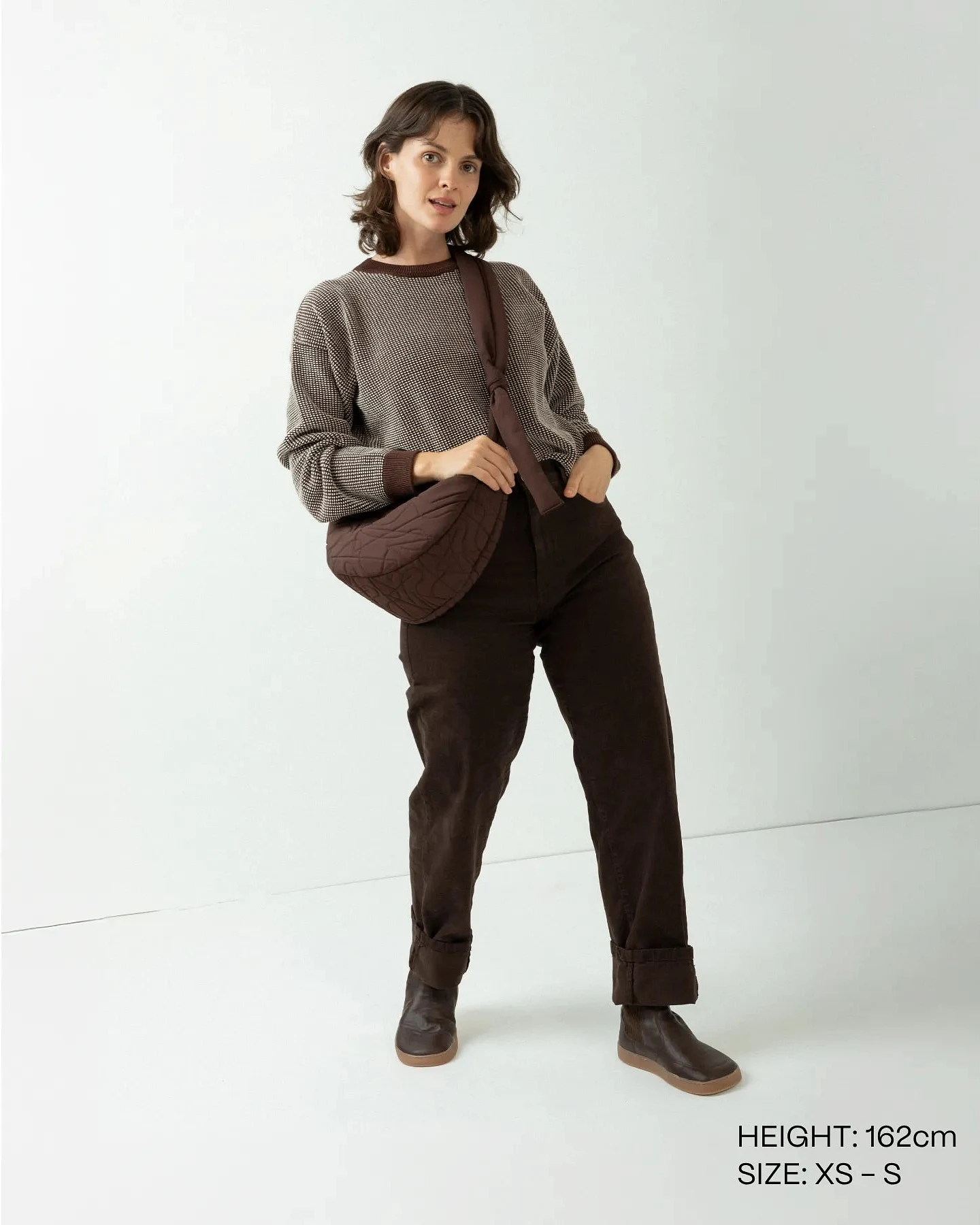 Clotsy Damen vegan Pullover Selene Braun – Ansicht 2