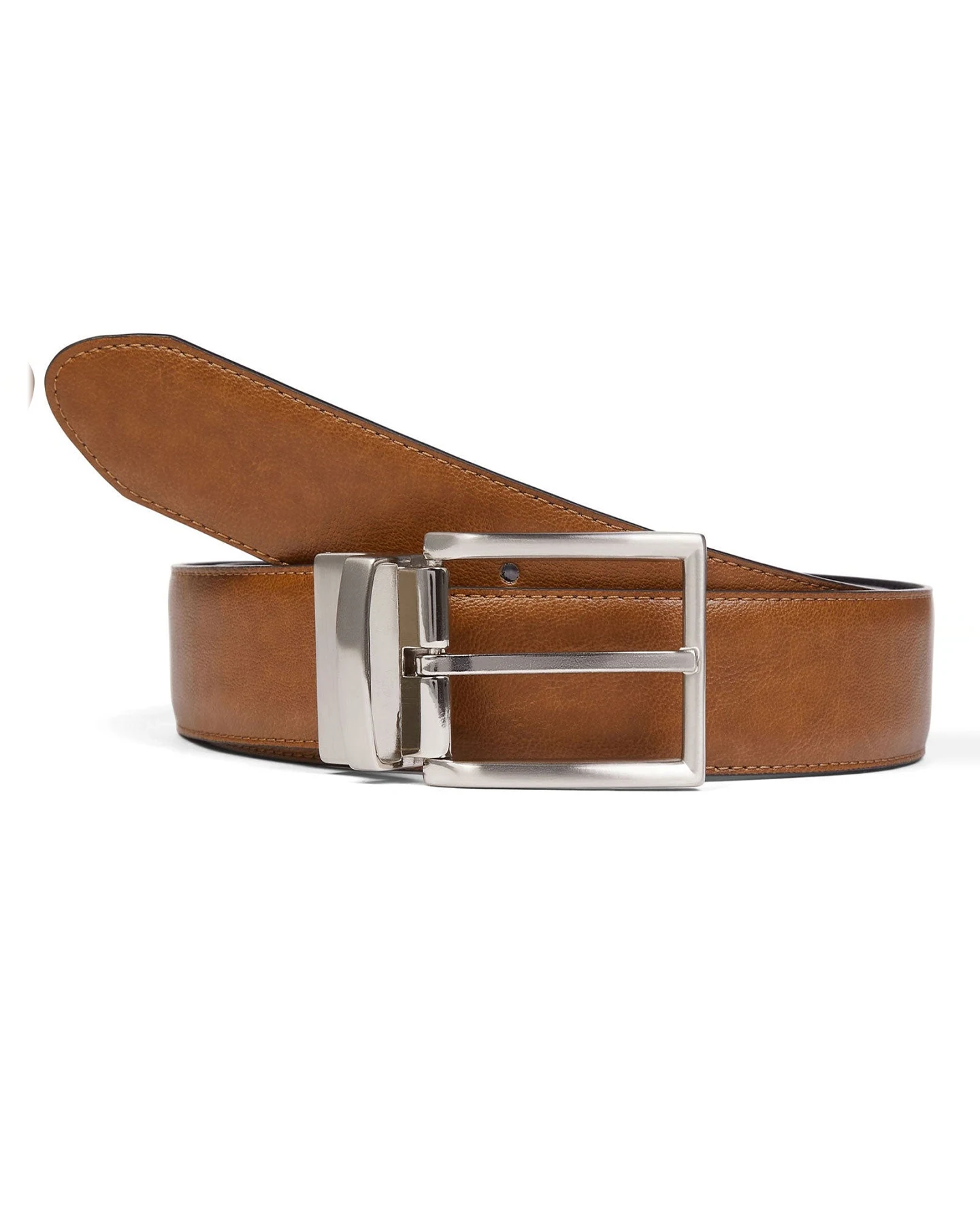 Will's Vegan Store Damen vegan Gürtel Damen 3,5cm Wendegürtel Schwarz/Braun – Ansicht 2