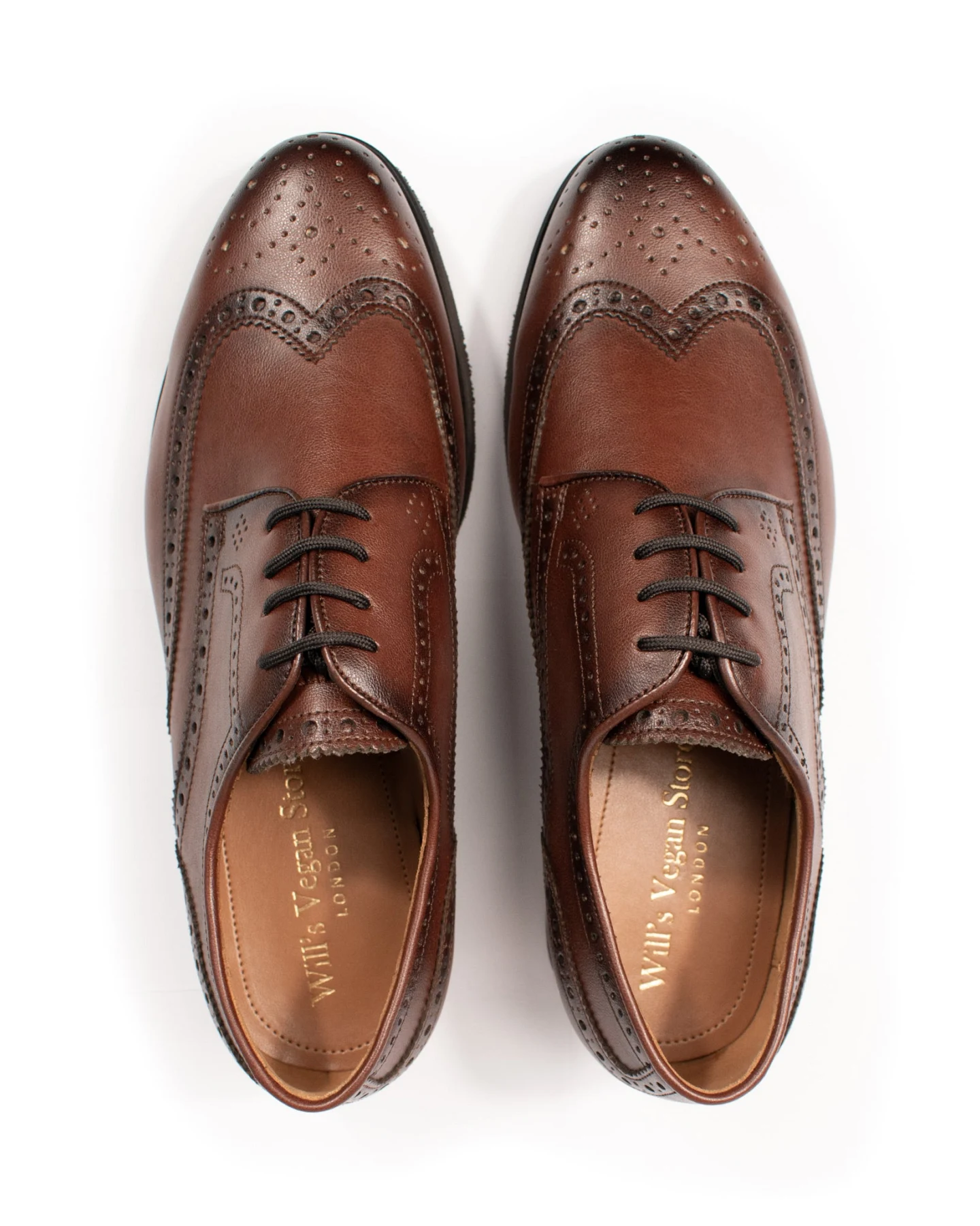 Will's Vegan Store Herren vegan Schuhe Brogues Herren Goodyear Welt Chestnut – Ansicht 2