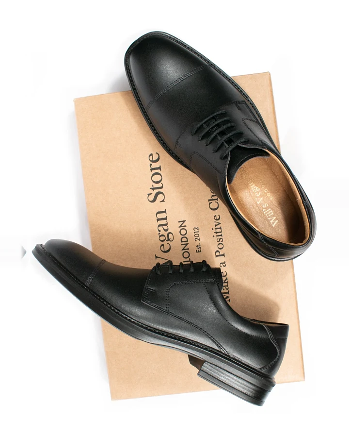 Will's Vegan Store Damen vegan Schuhe Damen Wasserdichte Derbys Schwarz