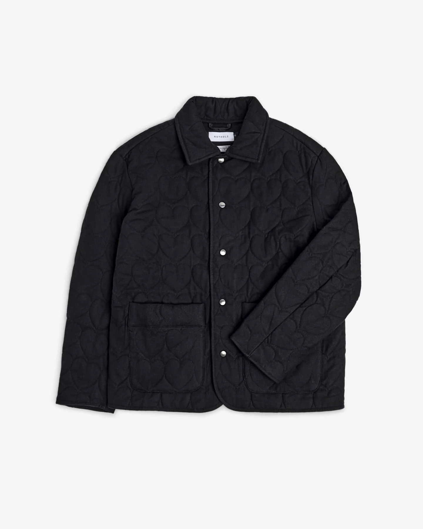 Rotholz Damen vegan Jacke Flanell Gesteppt Schwarz – Ansicht 2
