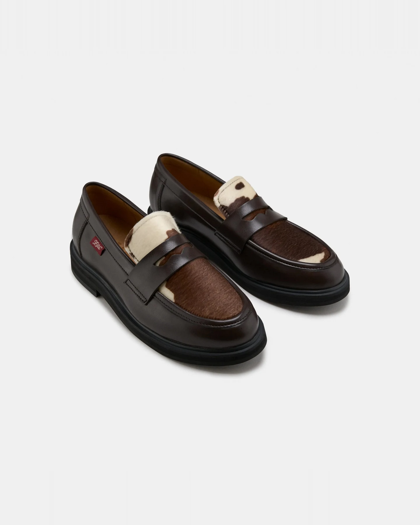 Zèta Herren vegan Loafers Unisex Douro Cow Print Braun/Weiß – Ansicht 2