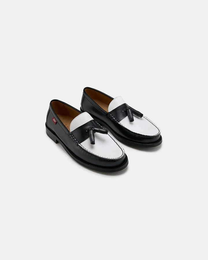 Zèta Herren vegan Loafers Unisex Minho Schwarz & Weiß