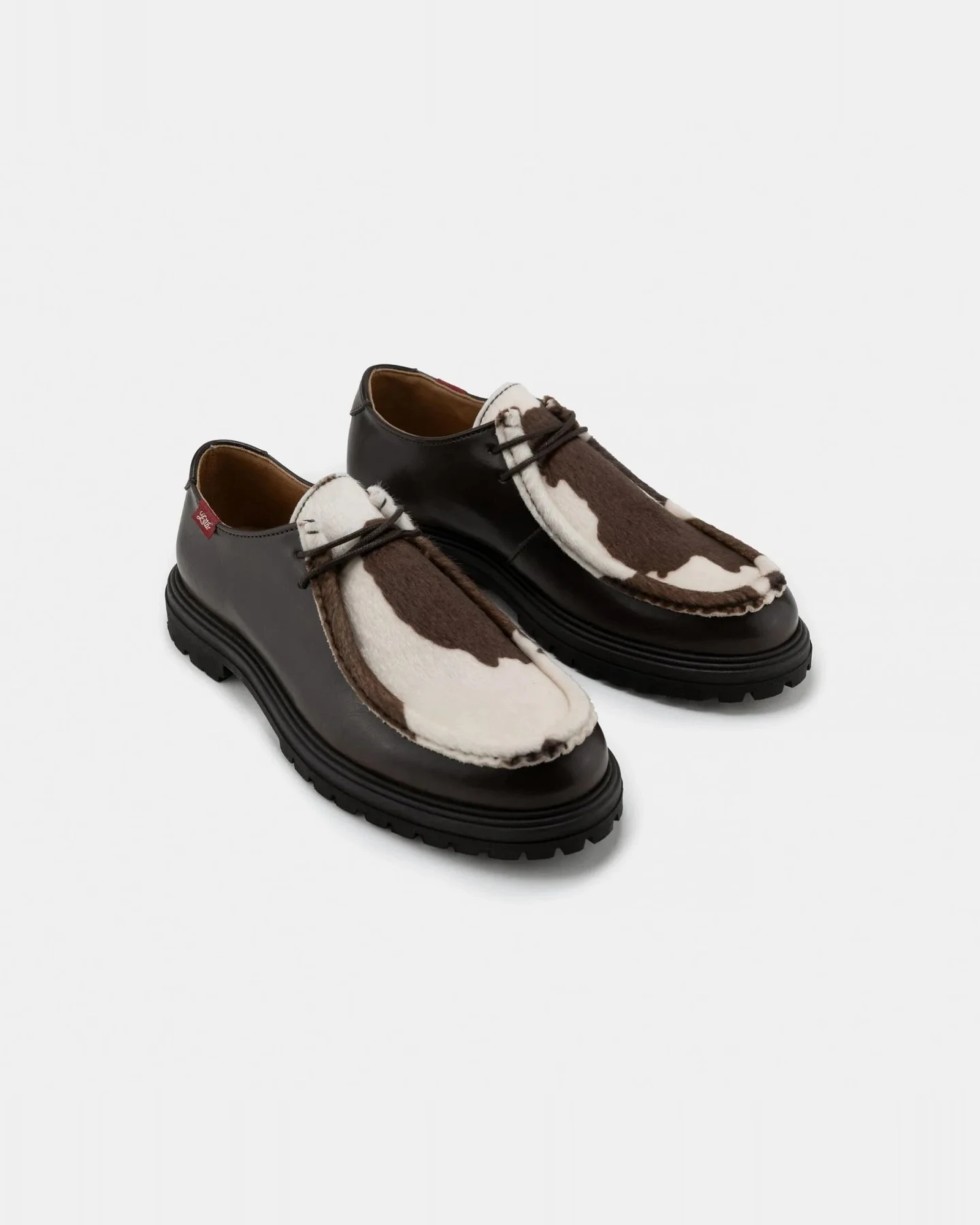 Zèta Herren vegan Schuhe Unisex Soajo Cow Print Braun/Weiß – Ansicht 2