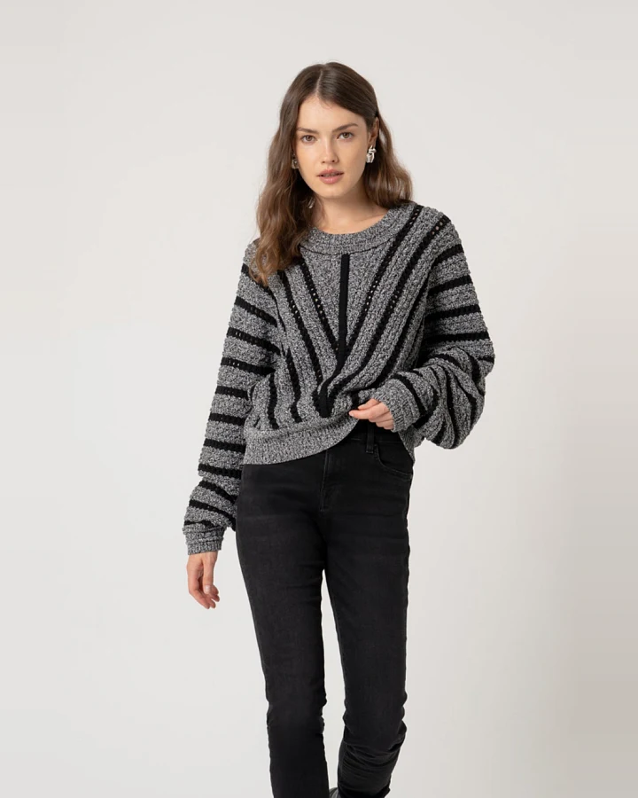 LOVJOI Damen vegan Pullover Elondra Schwarz Melange