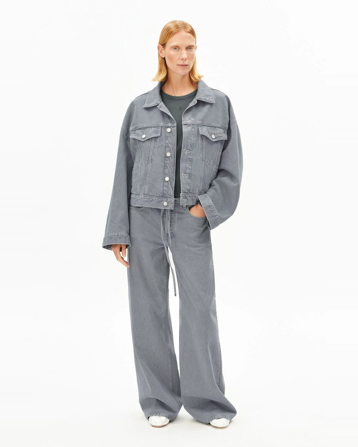 Jeansjacke Paasithe Tencel Grau – Ansicht 2