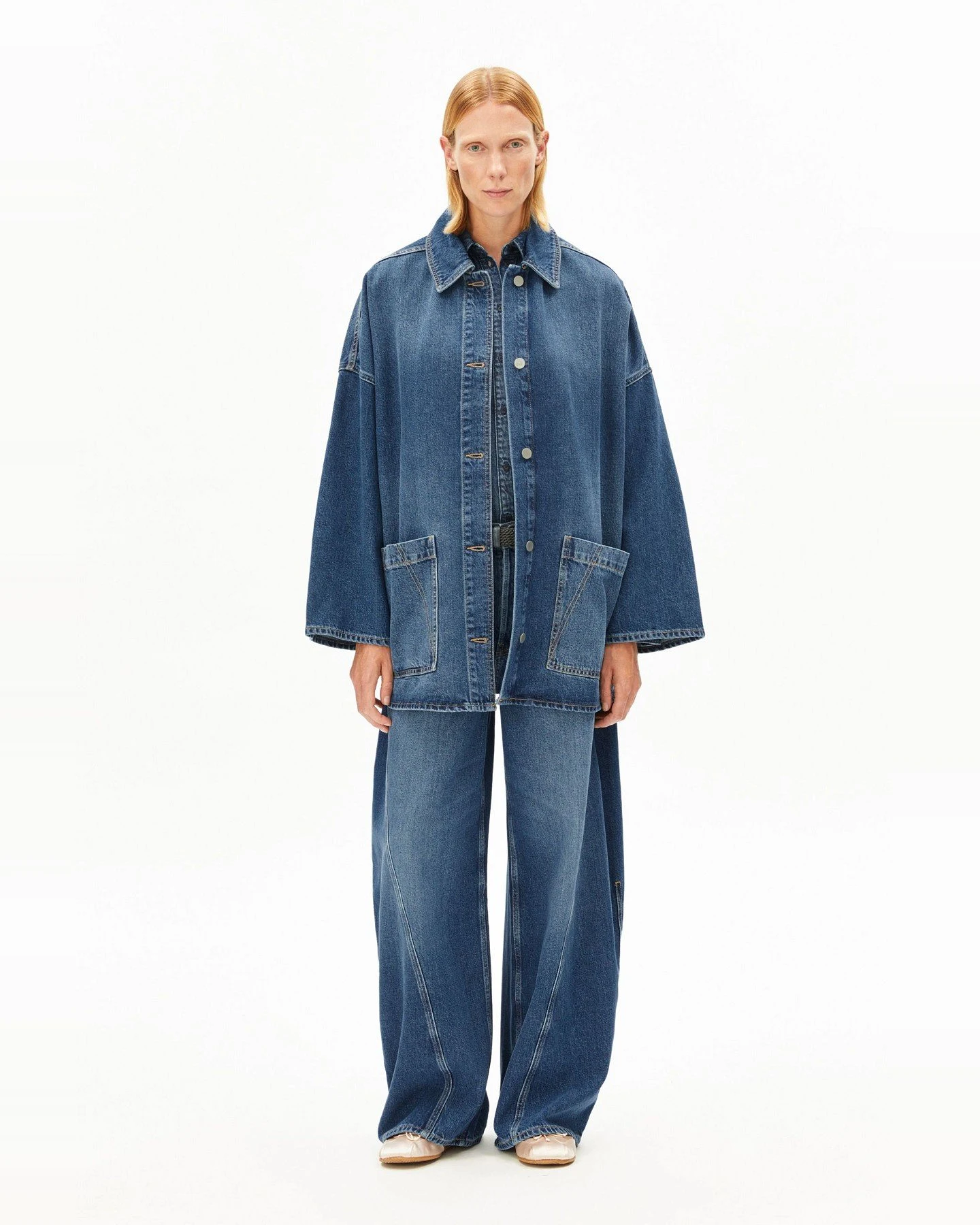 Jeansjacke Draapy Tencel Blau – Ansicht 5