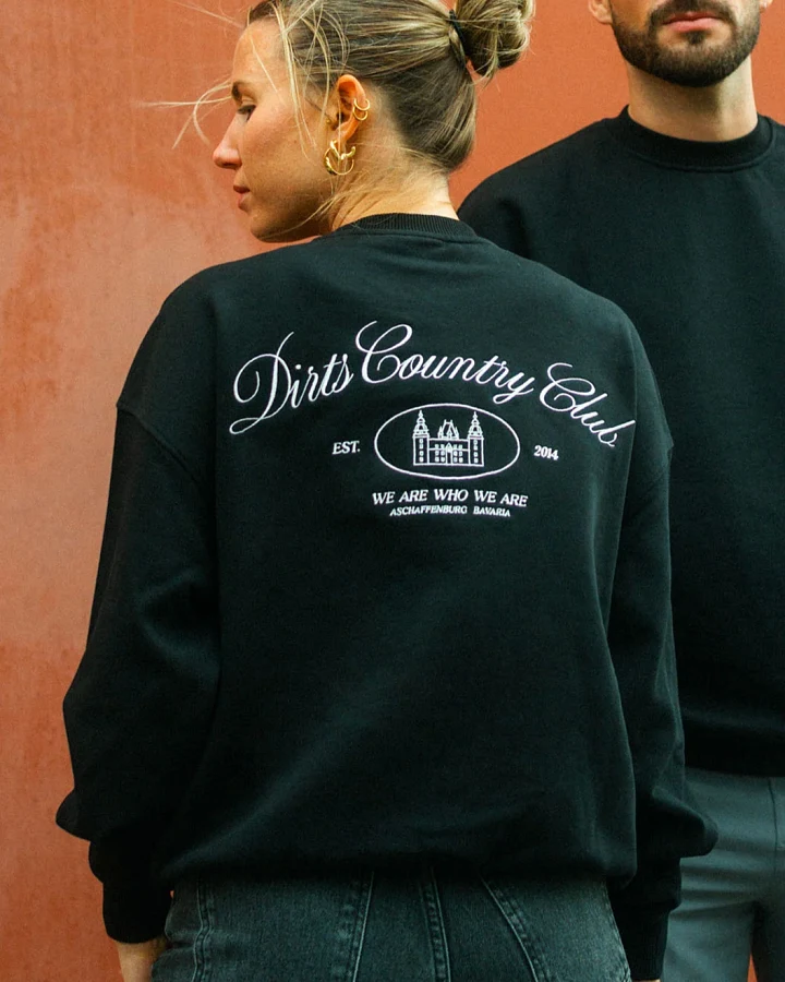 DIRTS Damen vegan Sweatshirt Oversized Country Club Schwarz