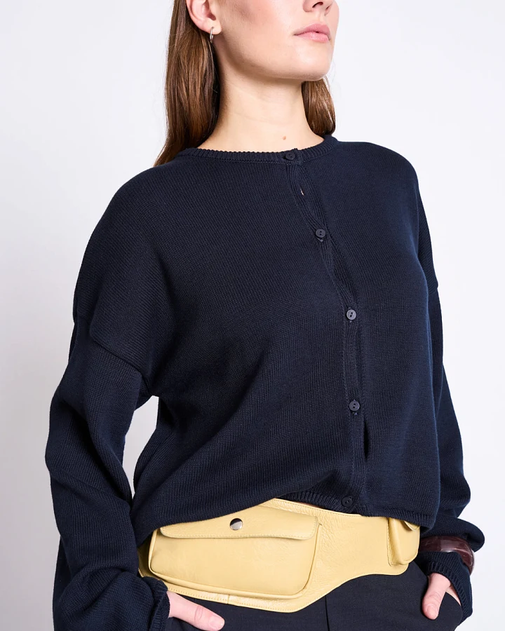 JAN 'N JUNE Damen vegan Strickjacke Light Asas Nightfall Blue