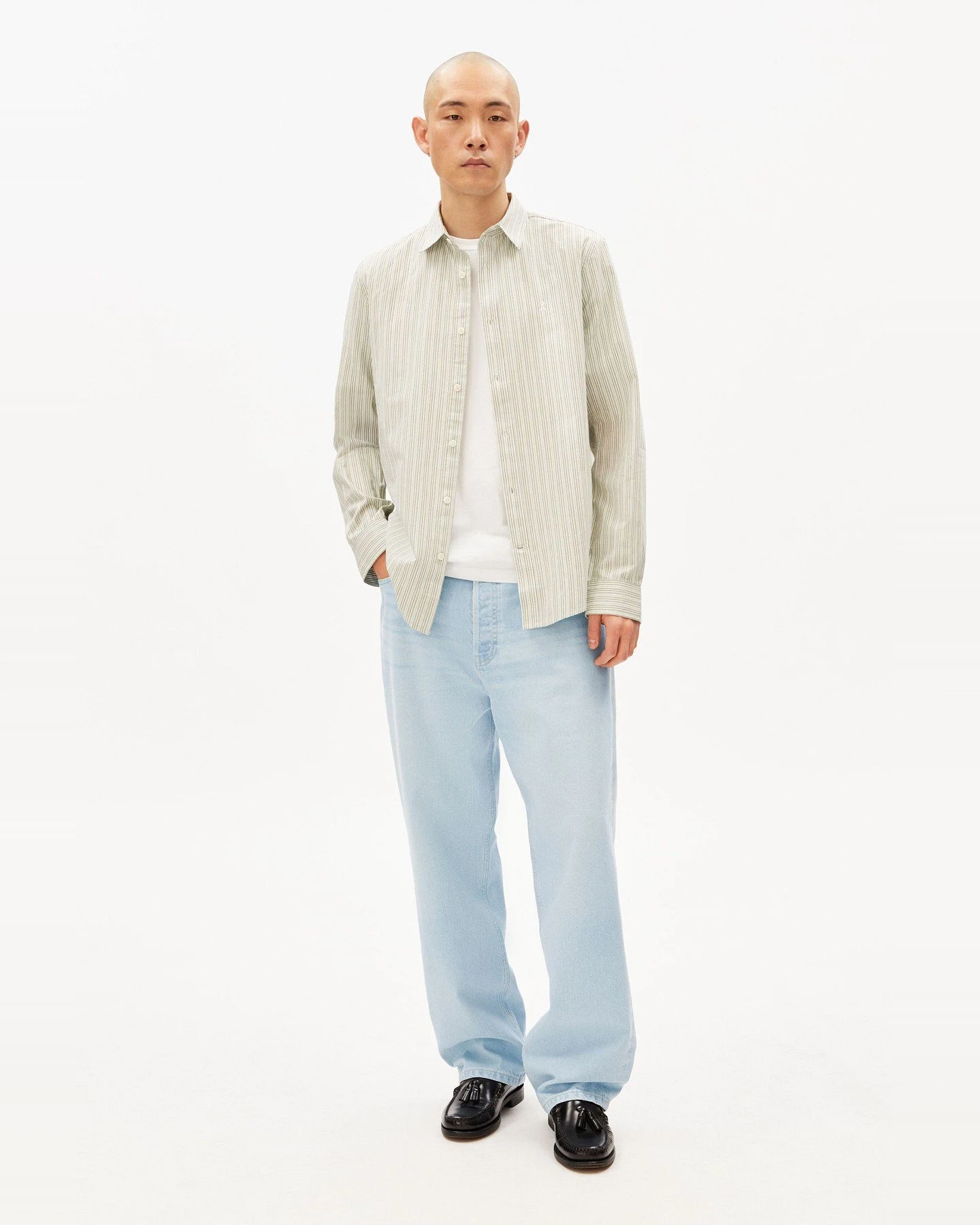 Hemd Stripe Long Grün – Ansicht 5