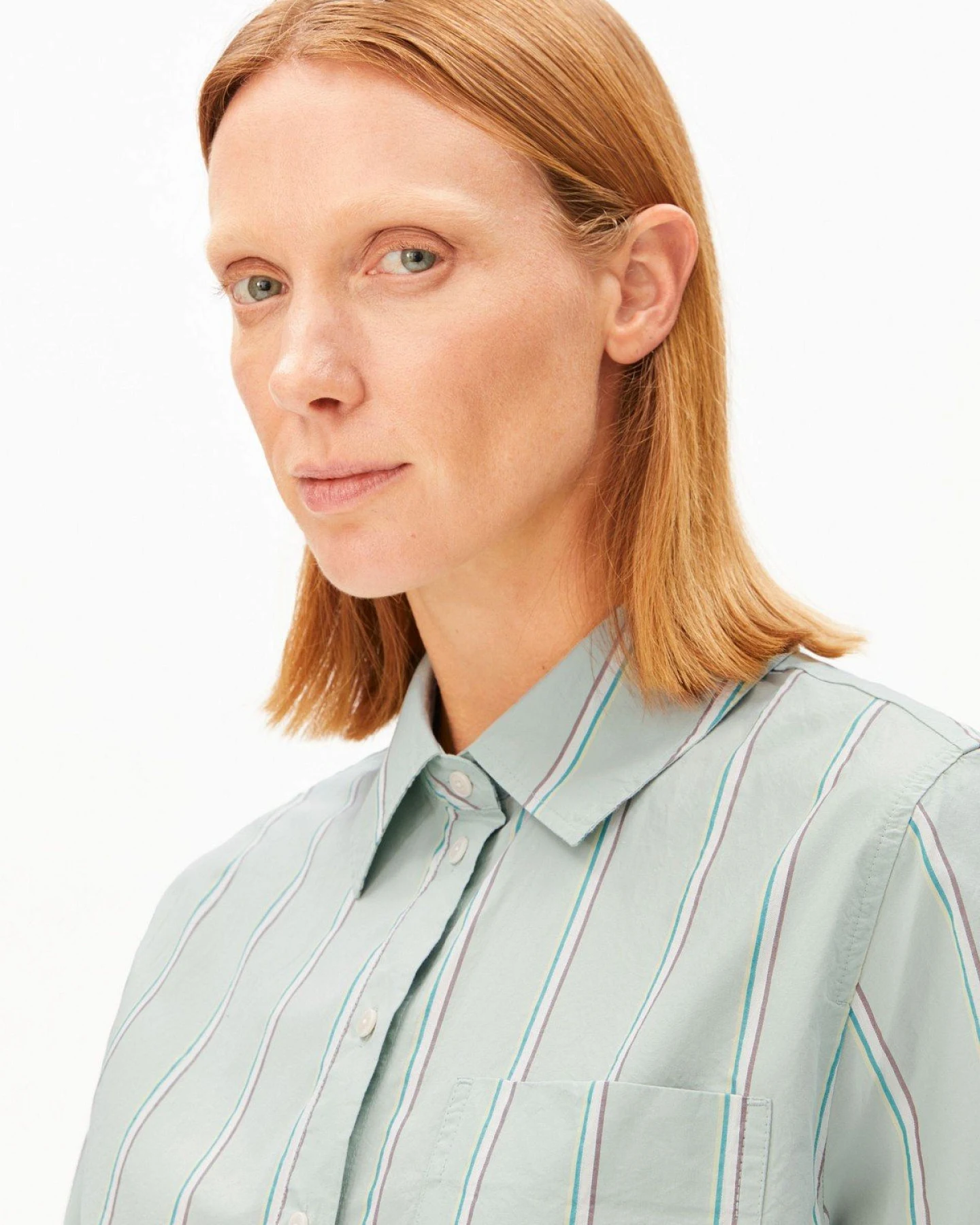 Bluse Loose Stripe Hellgrün – Ansicht 4